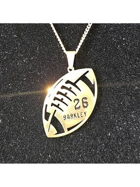 Philadelphia Eagles Saquon Barkley Fan Gold Necklace